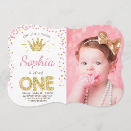 Primeiro convite de aniversário Princesa Dourada R
