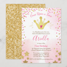Primeiro convite de aniversário Princesa Dourada R