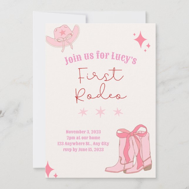 Primeiro Convite de Aniversário Rodeo (Frente)