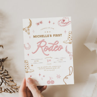 Primeiro Convite de Aniversário Rodeo para Meninas