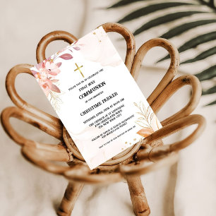 Primeiro convite de cor-de-água cor-de-rosa sagrad