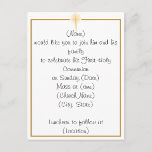 Primeiro convite do comunhão santamente