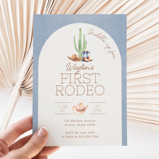Primeiro Convite para primeiro aniversario Rodeo (First Rodeo Birthday Invitation)
