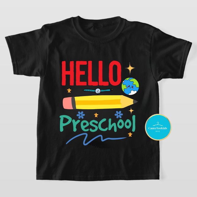 Primeiro Dia Da Escola Alô, Camiseta Pré-Escolar (Criador carregado)