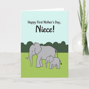 Primeiro Dia das Mães da Sobrinha Elefante Cartão