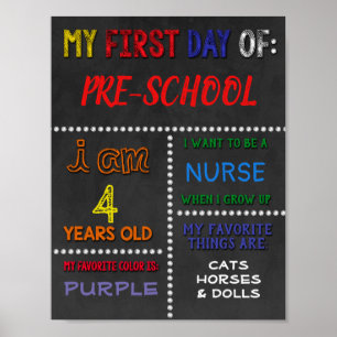 Primeiro dia de escola / de volta à Poster escolar