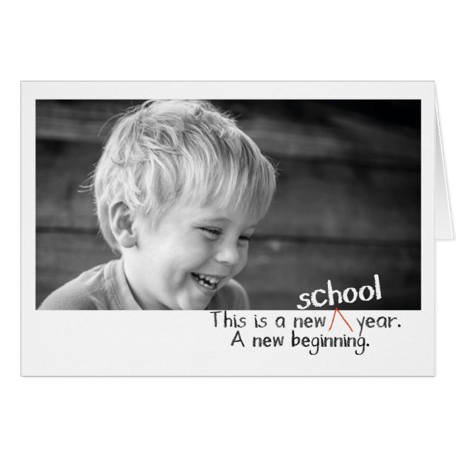 Primeiro dia de volta aos cartões com fotos escola (Frente Horizontal)