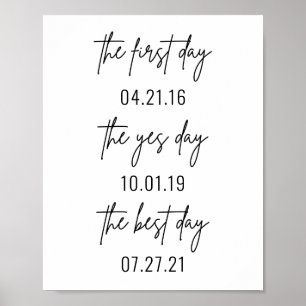 Primeiro Dia Sim Dia Melhor Poster de Casamento