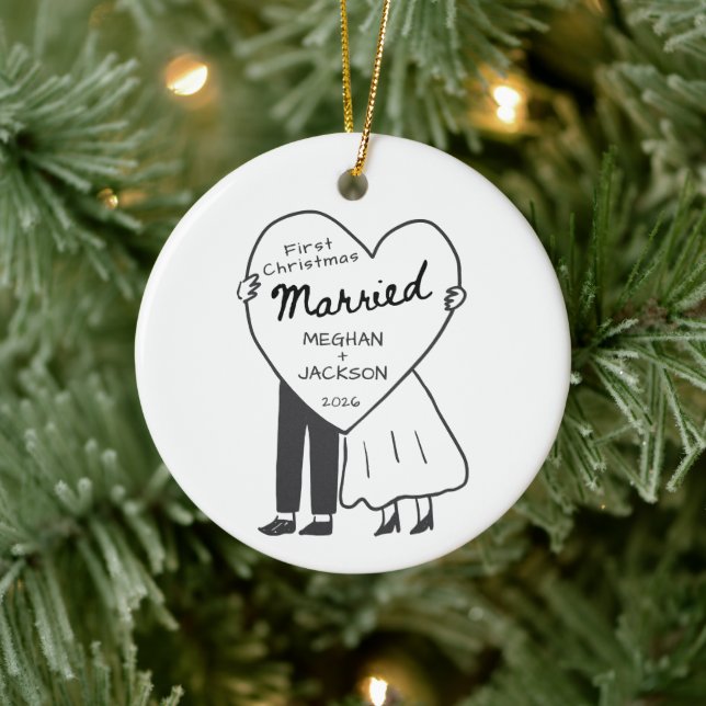 Primeiro Natal Casado Enfeite  (Árvore)