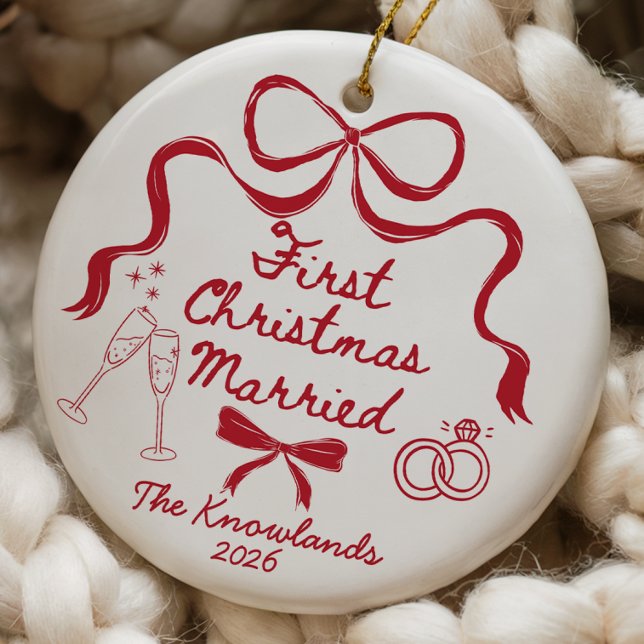 Primeiro Natal Casado Enfeite 1º Aniversário (Criador carregado)