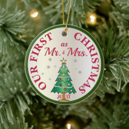 Primeiro Natal Casados Enfeite de Árvore
