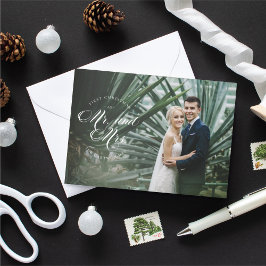 Primeiro Natal como Cartão com fotos do Sr. e Sra.