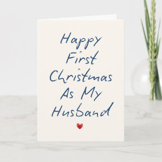 Primeiro Natal como Meu Marido Cartão Romântico
