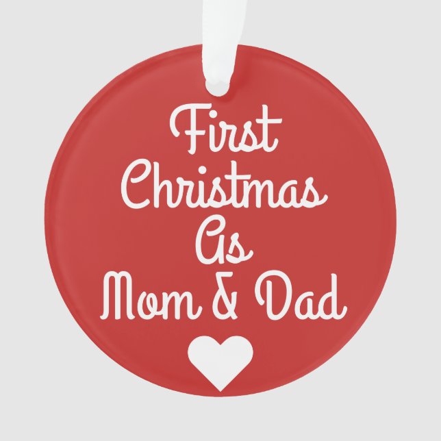 Primeiro Natal como o ornamento da mamã & do pai (Frente)