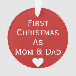 Primeiro Natal como o ornamento da mamã & do pai
