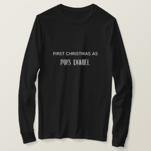 Primeiro Natal como Senhora Camisa Nome Personaliz