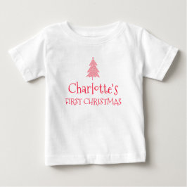 Primeiro Natal da Bebê Charlotte Camisa com Nome