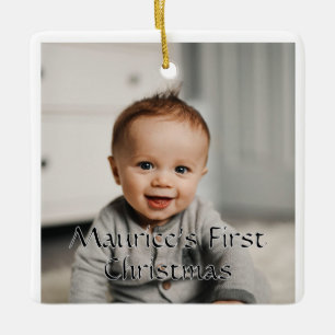 Primeiro Natal do Bebê Enfeite de Foto Personalizá