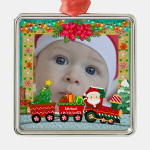 Primeiro Natal do Bebê Enfeite Personalizado com N
