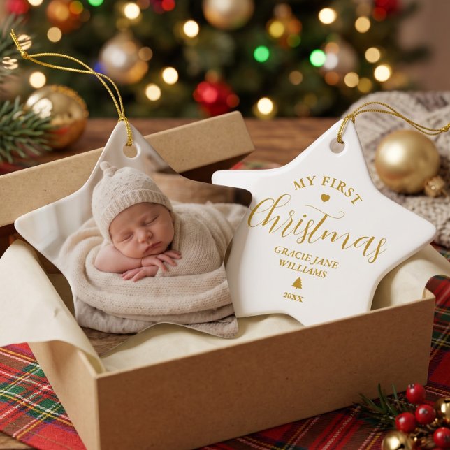 Primeiro Natal do Bebê Enfeite Personalizado com N (Criador carregado)