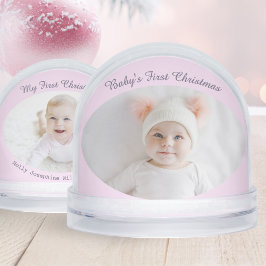 Primeiro Natal do Bebê Fotos Personalizadas Rosa B