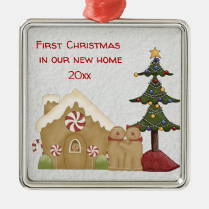 Primeiro Natal Em Nosso Novo Ornamento De Metal Do