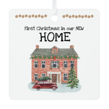 Primeiro Natal em nosso Novo Ornamento Doméstico