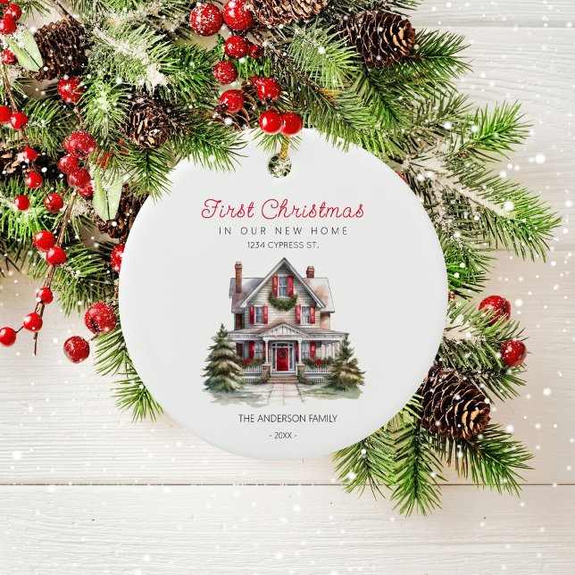 Primeiro Natal em Nosso Novo Ornamento Familiar Do (Criador carregado)