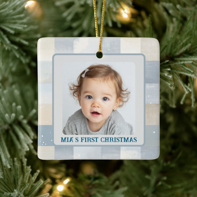 Primeiro Natal Enfeite de Natal Personalizado com  (Árvore)