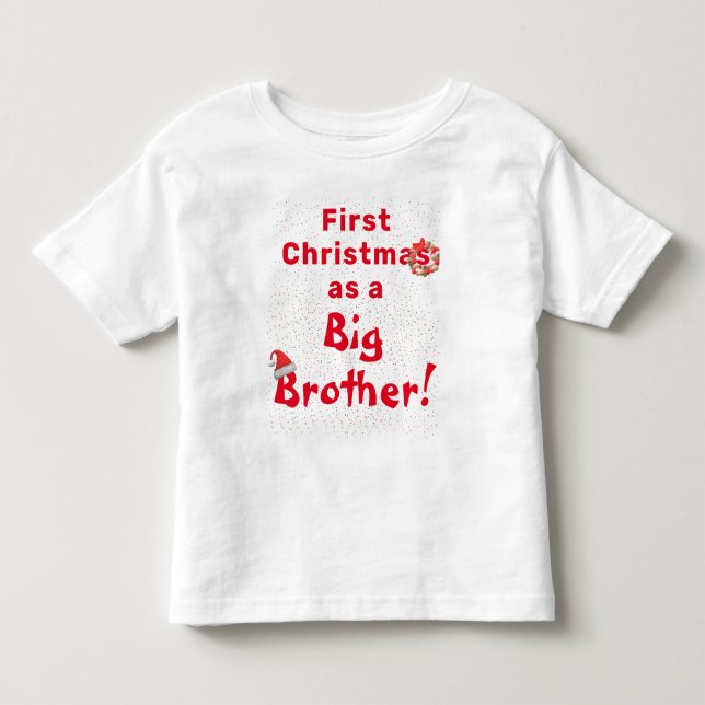 Primeiro Natal Irmão Camiseta de Bebê (Frente)