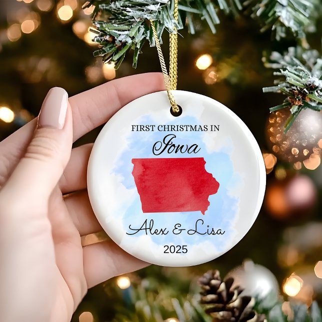Primeiro Natal no Ornamento do Estado de Iowa (Criador carregado)