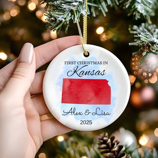 Primeiro Natal no Ornamento do Estado do Kansas (Criador carregado)