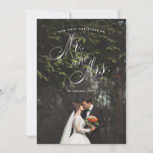 Primeiro Natal Sr. cartão com fotos & Sra. Holiday