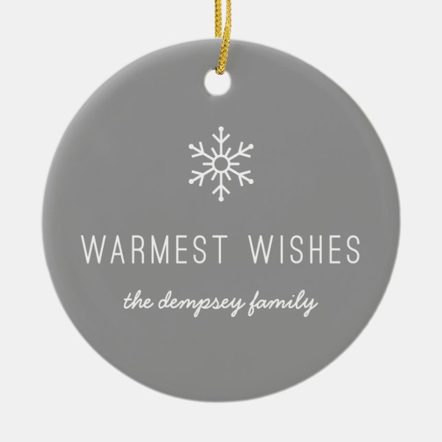 Primeiro ornamento cerâmico em queda de neve - Cin (Frente)