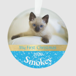 Primeiro Ornamento de Fotos de Natal de Kitten