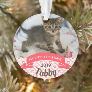 Primeiro Ornamento de Fotos de Natal de Kitten