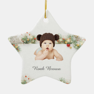 Primeiro Ornamento de Natal do Clássico Frame Baby