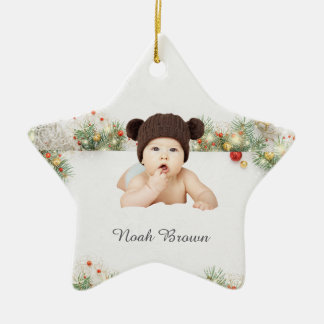 Primeiro Ornamento de Natal do Clássico Frame Baby