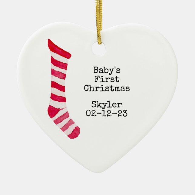 Primeiro Ornamento de Natal do Photo Baby Personal (Frente)