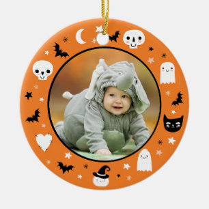 Primeiro Ornamento Fotográfico de Halloween do Beb
