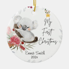 Primeiro Ornamento Personalizado de Natal de Koala