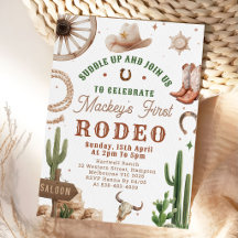 Primeiro Rodeio Convite de Aniversário de 1 Ano do