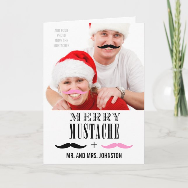 Primeiros cartões de foto de Natal do bigode (Frente)