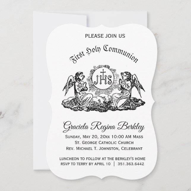 Primeiros Convites em Branco do Angel Communion Bl (Frente)