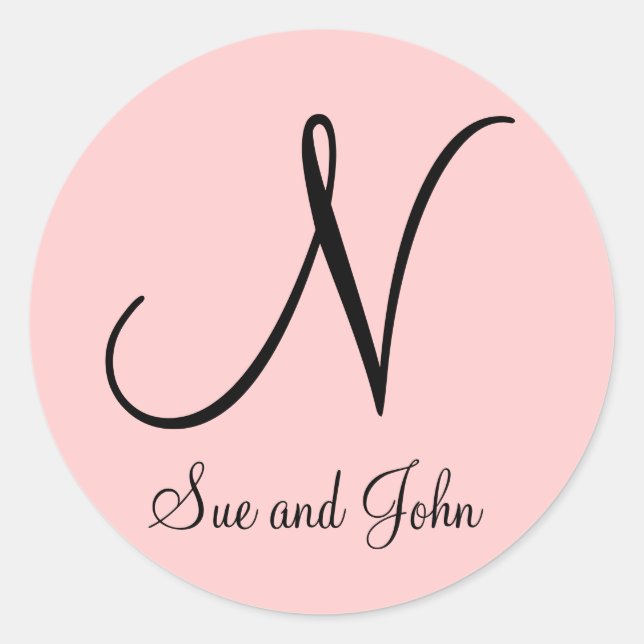 Primeiros nomes e último preto inicial no adesivo  (Frente)