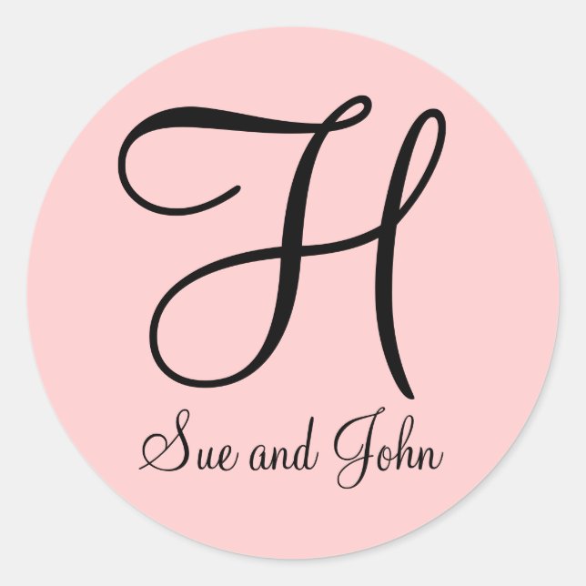 Primeiros nomes e último preto inicial no adesivo  (Frente)