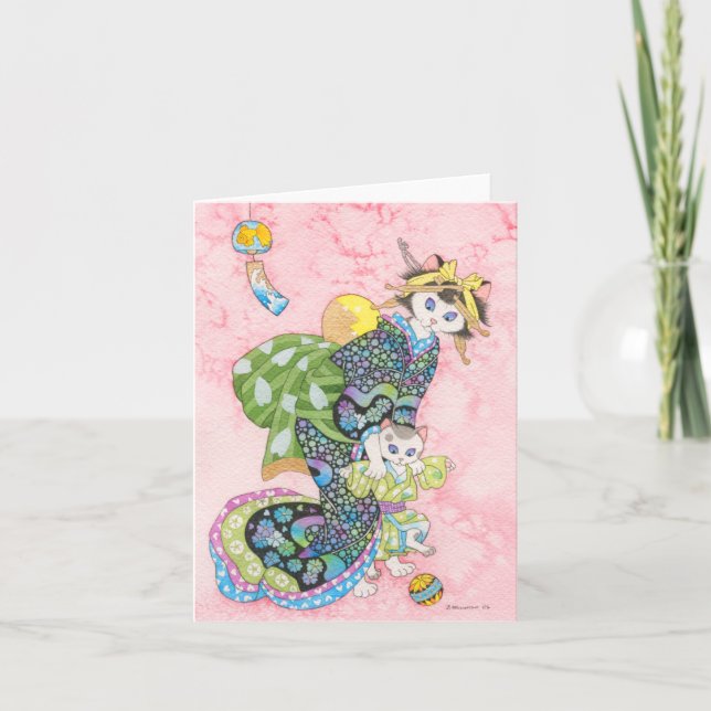 Primeiros passos Cartão de nota de gatinho (Frente)