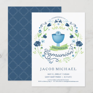 Primera Comunión Invitación - Espanhol, Cartão de 