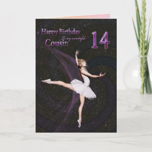 Primo, 14 anos, um cartão de aniversário de bailar