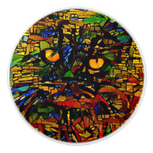 Prin de arte colorida de gatos do mosaico